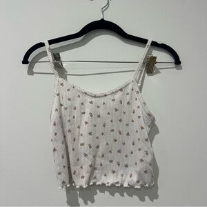 Gilly Hicks White Floral Cropped Camisole